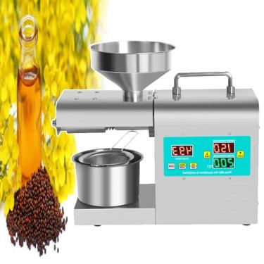 Imagem de KKSOUFX Extrator De óLeo De Nozes Frio/Quente,Prensa De óLeo De Controle De Temperatura Inteligente,50 A 220 °C, AçO InoxidáVel 304, FáCil De Limpar, Extrator De óLeo Para Uso DoméStico Comercial