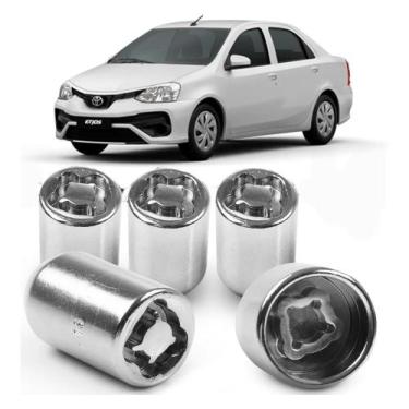 Imagem de Kit Parafuso Porca Antifurto 6CRA Toyota Etios Todos Modelos - RODAFUS