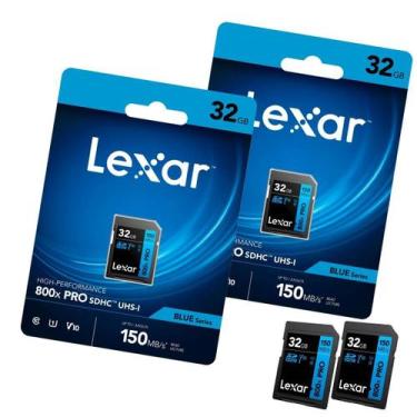 Imagem de Combo 2 Cartão 32GB 150mb/s Lexar Alta Performance para Camera Canon N