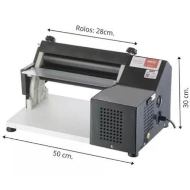 Imagem de Sovador de Massa Pão, Pastel Elétrico Rolo de 28cm Rolo Antiaderente -