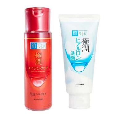Imagem de Hada Labo Kit  Sabonete Hidratante Facial Gokujyun Face Wash100g + Loç