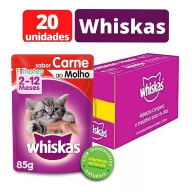 Imagem de Sachê Whiskas Ração Úmida Gatos Todos Tamanhos Caixa 20un, FILHOTE CAR