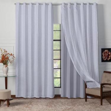 Imagem de Cortina Blackout Tecido 3 Metros Para Porta De Vidro 3x2,70 Com Voil -