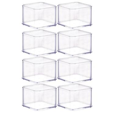 Imagem de Organizador de plástico acrílico 7,3 x 7,3 x 5,45 cm H1 8 unidades Pla