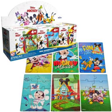 Imagem de Kit 6 Mini Quebra Cabeça Mickey Mouse E Sua Turma Disney Mdf - Pais e 