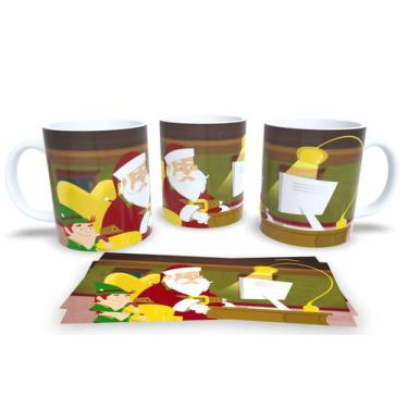 Imagem de Canecas de Porcelana Personalizadas Papai Noel 4 - Estampa Sublimada, 