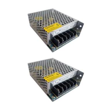Imagem de Kit 2 Mini Fonte Chaveada Colmeia  12V 5A 60W Cftv Fita De Led Elétric