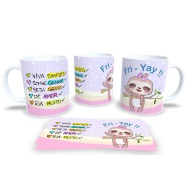Imagem de Canecas de Porcelana Personalizadas Preguiçinha Motiva - Estampa Subli