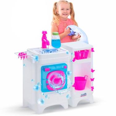 Imagem de Maquina De Lavar Infantil Lava Lava Meninas Com Acessórios Saí Água - 