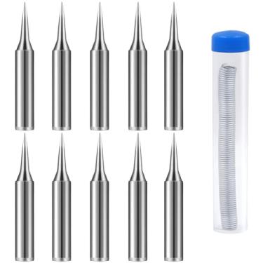 Imagem de Kigauru 10 peças de pontas de ferro de solda 900M-T-I sem chumbo, kit de pontas de solda de substituição para estação de solda Hakko/Radio Shack/TENMA/QUICK/Aoyue/ATTEN/Yihua com fio de solda sem
