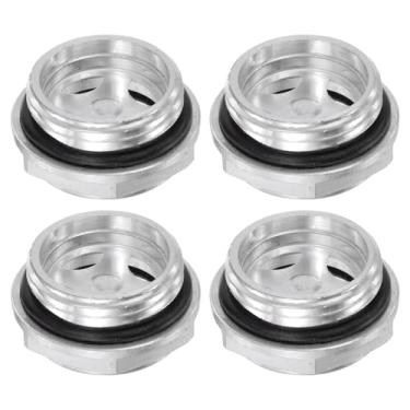 Imagem de HARFINGTON 4 peças de vidro de visão de óleo para compressor de ar G1" rosca macho medidor de nível de líquido liga de alumínio cabeça hexagonal indicador de óleo janela com anel de vedação para