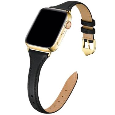Imagem de WFEAGL Pulseira feminina de couro para Apple Watch SE 3 2 1, séries 11, 10, 9, 8, 7, 6, 5, 4, 3, 2 e 1 de 41 mm, 40 mm, 38 mm e 42 mm (série 11 10, 8, 7, 6, 5, 4, 3, 2 e 1 de 41 mm, 40 mm, 38 mm e 42