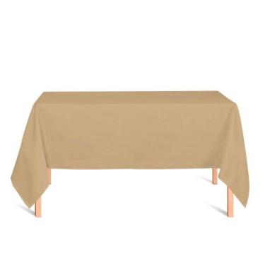 Imagem de Toalha de Mesa Retangular em Tecido Jacquard Dourado e Rosa Envelhecid