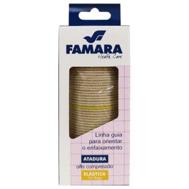 Imagem de Atadura Elástica Alta Compressão 15cm x 1,30m Cor Bege Famara