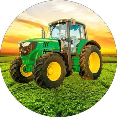 Imagem de Painel De Festa Redondo 1,50x1,50 - Fazenda Trator Verde 020 - Via Cor