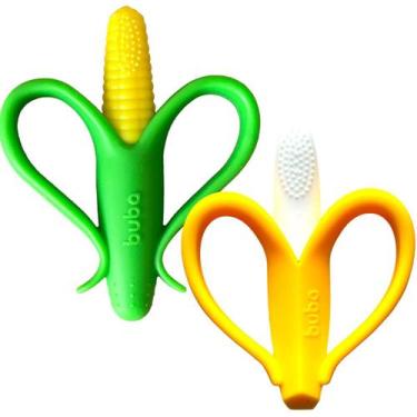 Imagem de Kit Mordedor Banana e Milho Massageador de Gengiva Buba