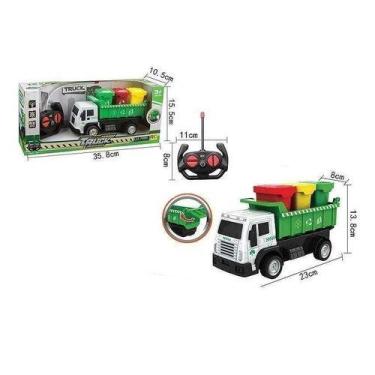 Imagem de Carrinho de Brinquedo Com Controle Remoto Caminhão Coletor de Lixo. - 