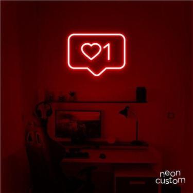 Imagem de luminaria letreiro Neon Led Like 60x50 luminoso decoração p/ selfie - 