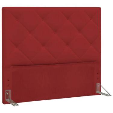 Imagem de Cabeceira Box Solteiro Italia 90 cm Suede Vermelho - MD Poltronas