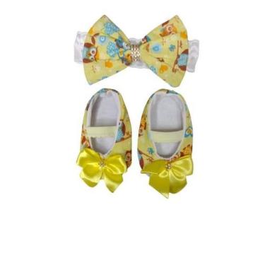 Imagem de 1 Kit faixa com sapatinho bebê menina - Duda Baby Shop, Corujinha