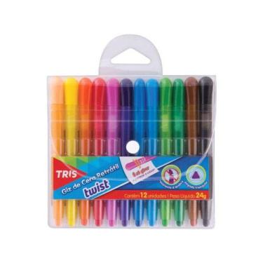 Imagem de Giz de Cera 12 Cores Retrátil Tris  - New Twist