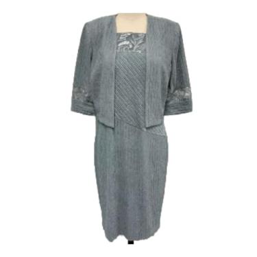 Imagem de Maya Brooke Vestido feminino comprimento até o joelho e jaqueta manga 3/4 conjunto de 2 peças, Magenta/Preto, 42