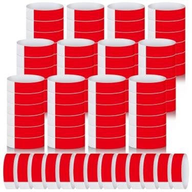 Imagem de Epakh 1000 pulseiras de papel neon à prova d'água para eventos leves para concertos pulseiras adesivas coloridas neon para festas (vermelho)