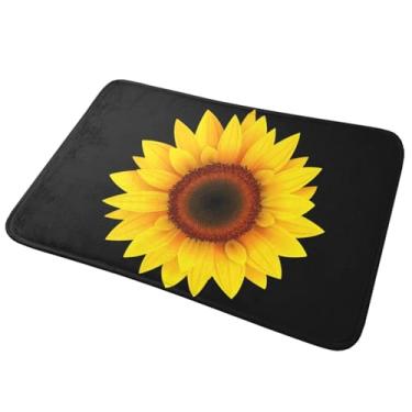 Imagem de Tapete de banheiro com girassol 40 x 61 cm, tapete de banheiro antiderrapante, acessórios de decoração de casa para chuveiro, banheira, quarto, cozinha