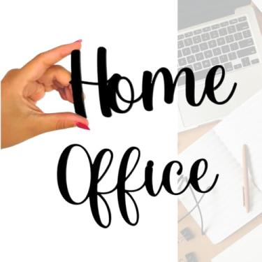 Imagem de Plaquinha Decorativa de Parede Home Office Decoração em Mdf Pintado Preto Fixo de Parede