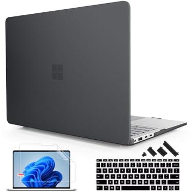 Imagem de Lepeoac Capa para laptop Microsoft Surface de 13,9 polegadas, Windows 11 Copilot+ PC 2024, 7ª edição, tela sensível ao toque, capa rígida de plástico com capa de teclado e protetor de tela, preto