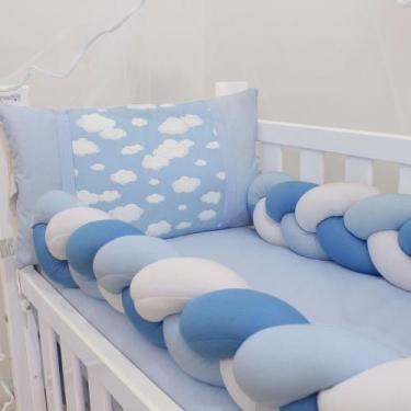 Imagem de Kit Mini Berço Nuvem Azul 7 Peças - Giz de Cor
