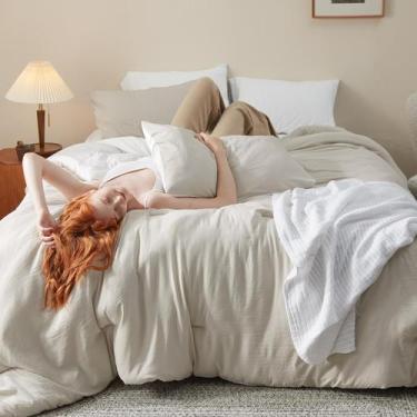 Imagem de Conjunto de Edredom Bedsure King Size Reversível Bege - 3 Peças