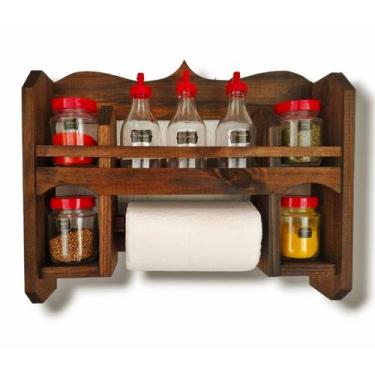 Imagem de / Art & Lar / Porta Tempero Papel Toalha Garrafas e Potes Condimentos 