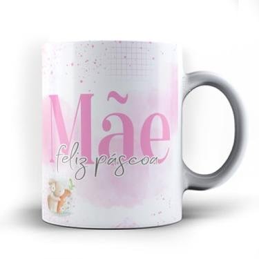 Imagem de Caneca xicara porcelana Mãe Feliz Páscoa 25 (Rosa)