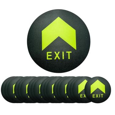 Imagem de Adesivo de sinal que brilha no escuro, pacote com 20, adesivo direcional de 19,3 cm, adesivo removível para marcação de parede de chão