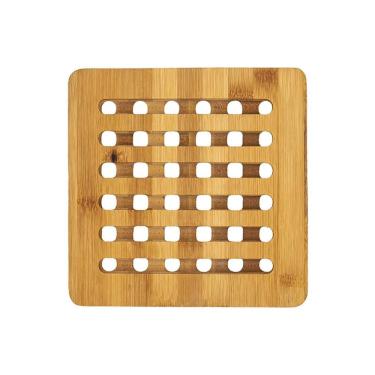 Imagem de Descanso Protetor Apoio De Panela Bambu Quadrado 15Cm