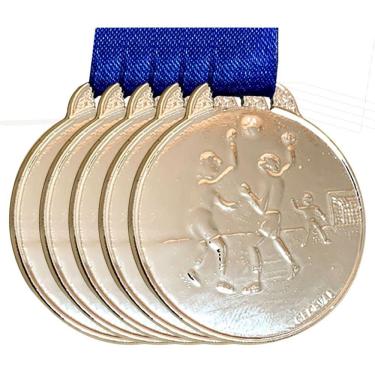 Imagem de Kit 5 Medalhas Handebol Esporte 3,5cm Escola Colegio Escola prata