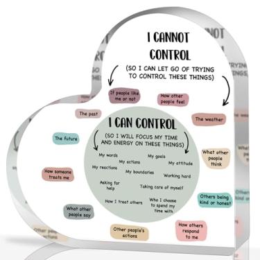 Imagem de Decoração de saúde mental, decoração para terapia escritório escola conselheiro sinal coisas que eu posso controlar presentes de coração de acrílico, decorações de arte de escritório terapeuta para