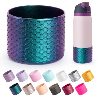 Imagem de Diumepo Bota de silicone para garrafa de água Owala 947 ml, capa protetora antiderrapante para Owala Twist, garrafa de água de aço inoxidável FreeSip and Flip, livre de BPA (marinho)