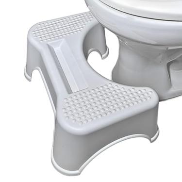 Imagem de Banquinho Vaso Sanitário Com Porta Celular Ergonômico com Antiderrapante Apoio Pés(Branco)