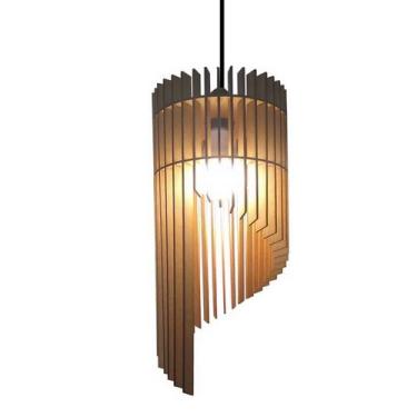 Imagem de Lustre Luminária Pendente de Madeira MDF Mod. Pena - ECOilumi