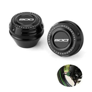 Imagem de GOXMOTO Proteção contra queda da roda do garfo do eixo dianteiro da motocicleta compatível com acessórios K.AWASAKI NINJA 500 2024 2025 Ninja500 (preto)