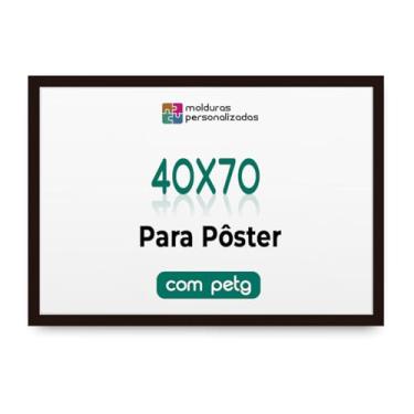 Imagem de Moldura 40X70 para Quadro Pôster Imagem Foto com Proteção Petg (Preto)