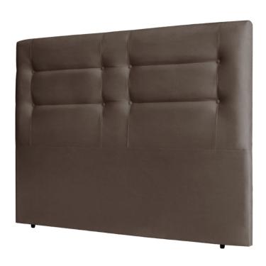 Imagem de Cabeceira Estofada Cama Box Casal 140 Cm Zoe Corino Marrom