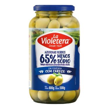 Imagem de Azeitona Verde Com Caroço 65% Menos Sódio La Violetera 500g - NoBrand