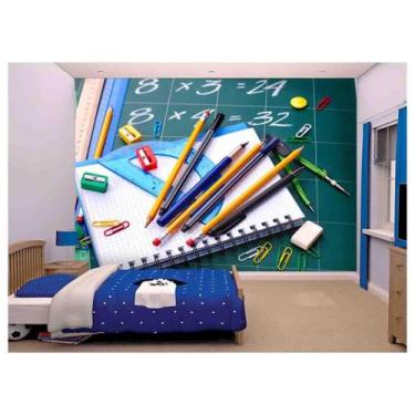 Imagem de Papel De Parede Material Escolar Caderno Lápis s67 - Você Decora
