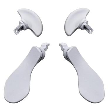 Imagem de LiXiongBao 4 Peças De Pás Traseiras Metal Para Controle Dualsense Edge Do Ps5, Reposição Sem Fio (Branco)