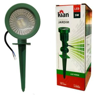 Imagem de Luminária Led Espeto Jardim 5w Pvc Bivolt Ip65 Verde - KIAN