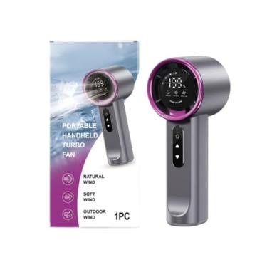 Imagem de Castrap Mini Ventilador, Ventilador Manual Roxo De Alta Velocidade, Carregamento Rápido, Ultra E Livremente Ajustável Com Três Níveis De Energia Eólica, Resistência, Silencioso E Portátil (Cinza)