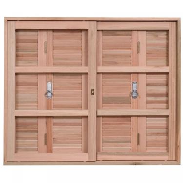 Imagem de Janela Popular com Caixilhos de Correr e Venezianas Pantográficas 100x100cm Rondosul Natural